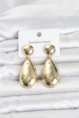 316L Çelik Gold Renk Damla Model Kadın Küpe 5886