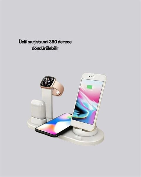 iPhone Apple Watch ve AirPods ile Uyumlu 4'ü 1 Arada Şarj Ünitesi – Tüm Apple Cihazları Tek Noktada