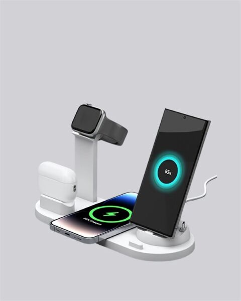 iPhone Apple Watch ve AirPods ile Uyumlu 4'ü 1 Arada Şarj Ünitesi – Tüm Apple Cihazları Tek Noktada
