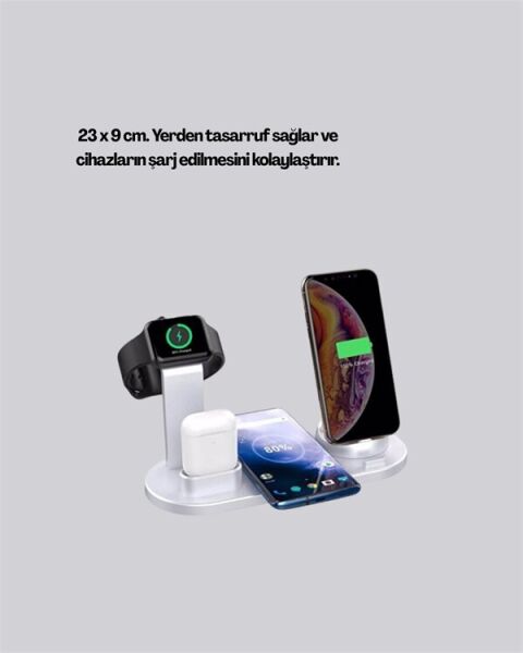 iPhone Apple Watch ve AirPods ile Uyumlu 4'ü 1 Arada Şarj Ünitesi – Tüm Apple Cihazları Tek Noktada