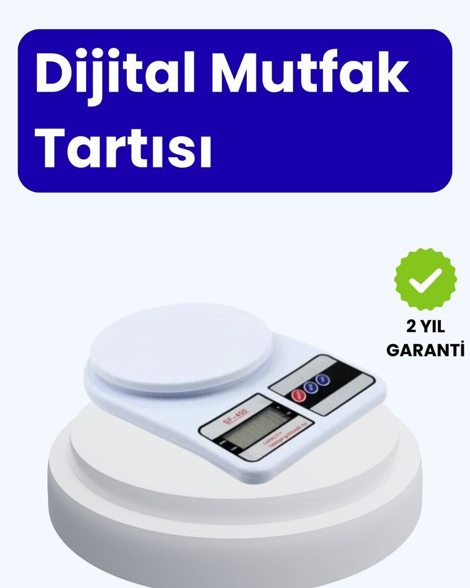 Dijital Mutfak Terazisi 10kg Kapasiteli 1g Hassasiyetli