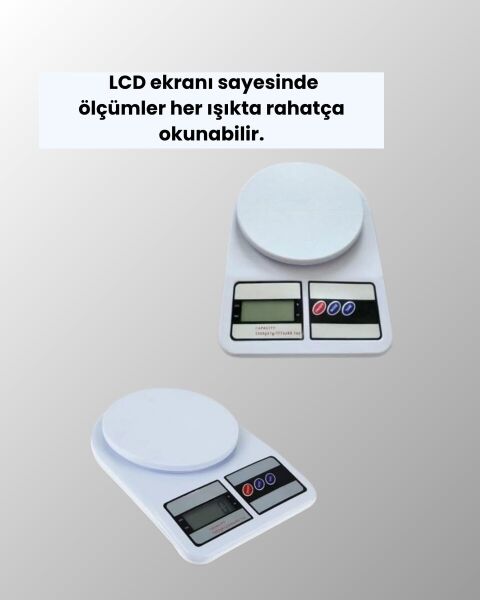 Dijital Mutfak Terazisi 10kg Kapasiteli 1g Hassasiyetli