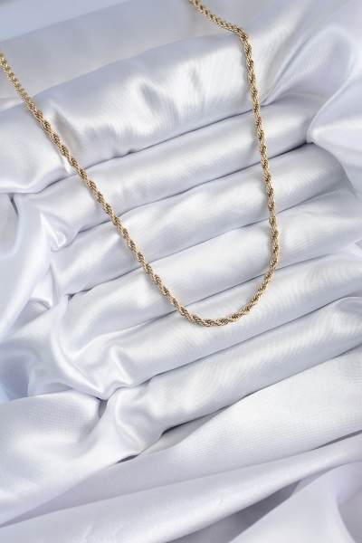 316L Çelik Gold Renk 60 cm Burgu Model Kadın Kolye 5886