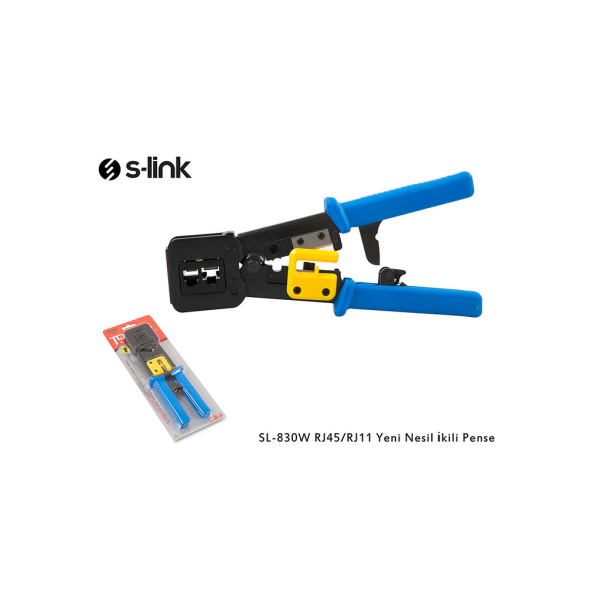 S-LINK SL-830W RJ45/RJ11 ikili Pense  Yeni Nesil Kablo Ucu Konnektör Sıkma Pensesi(1923)