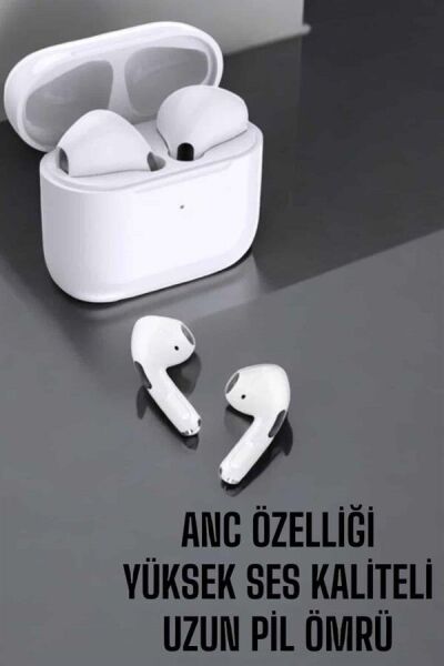 Beyaz Yeni Nesil Pro Bluetooth Kulaklık Yüksek Ses Kaliteli ANC Özelliği