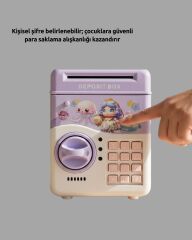 Elektronik Şifreli ATM Görünümlü Çocuk Kumbarası Mor