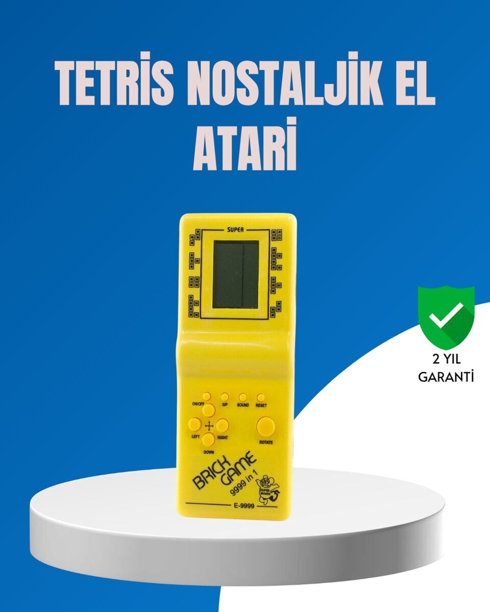 Mini Tetris El Aterisi – Taşınabilir Retro Oyun Konsolu Pil ile Çalışan Klasik Model
