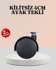 4 cm Çap Kilitsiz Tekerlek Ayağı Tekli Hafif Mobilyalar İçin