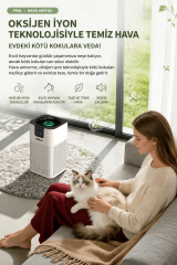 EZERE PureAir Akıllı Hava Temizleyici HEPA Filtreli Negatif İyon Hava Arıtıcı-(5775)