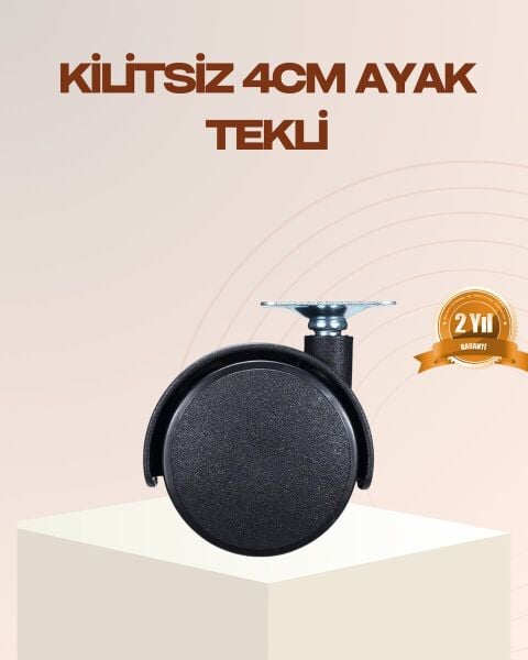 4 cm Kilitsiz Mobilya Ayağı Tekli Kolay Dönen Masa ve Sehpa Ayağı