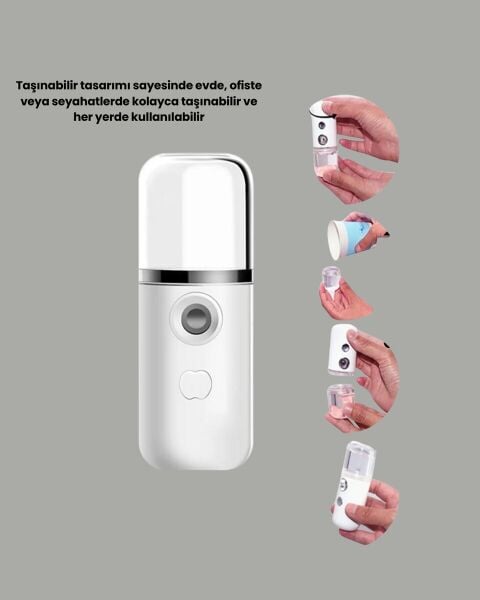 Akıllı Pro Teknolojili Şarjlı Nemlendirici – Portatif Cilt ve Hava Nemlendirici Cihaz