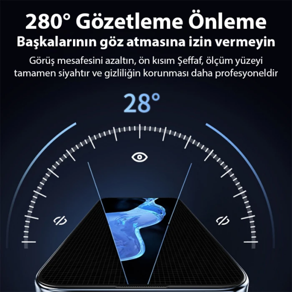 ALLY İPhone 15 3D Full Privacy Gizlilik Cam Ekran Koruyucu Anti-Spy-(5775)