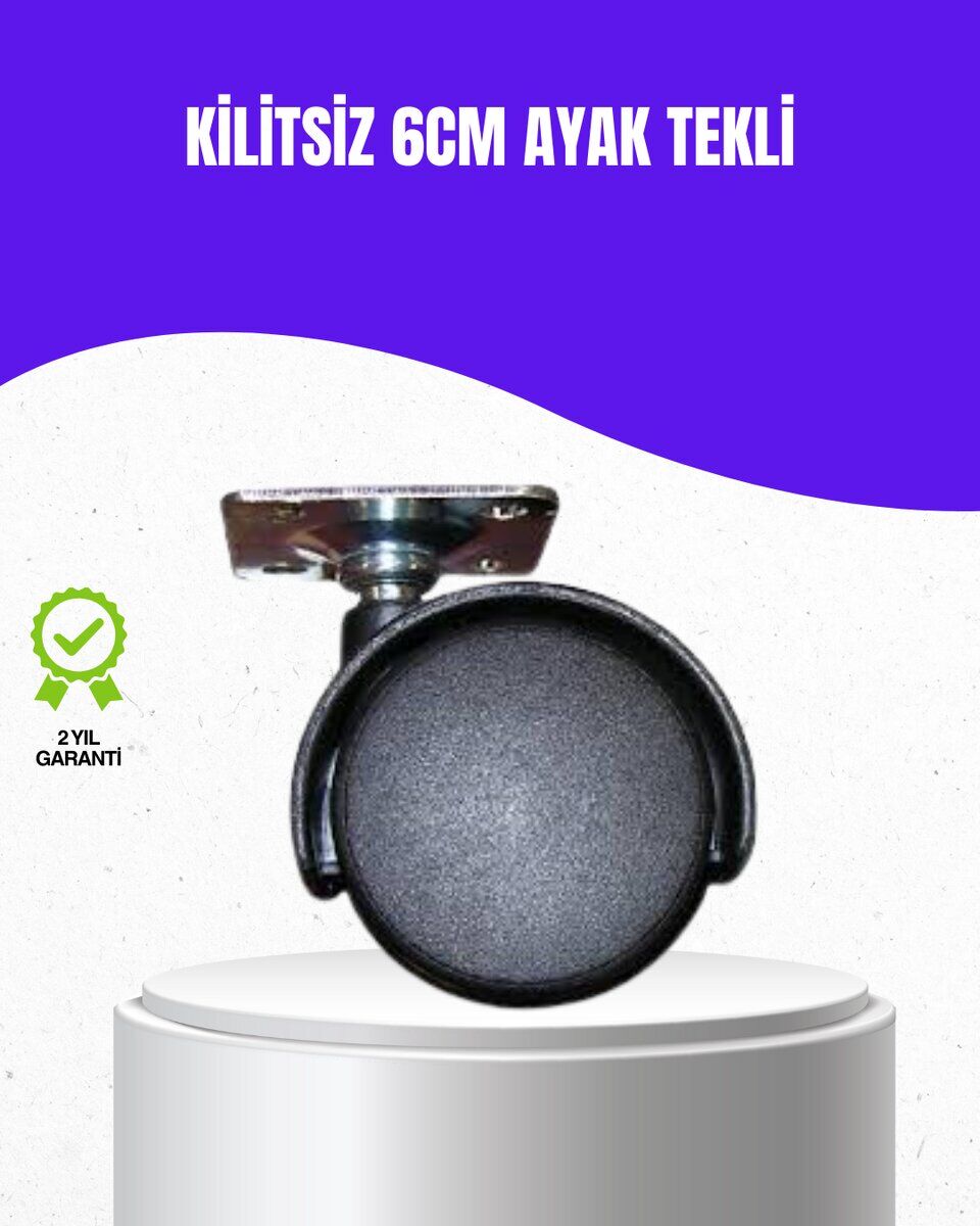 6 cm Kilitsiz Masa Ayağı Tekli Döner Tekerlek