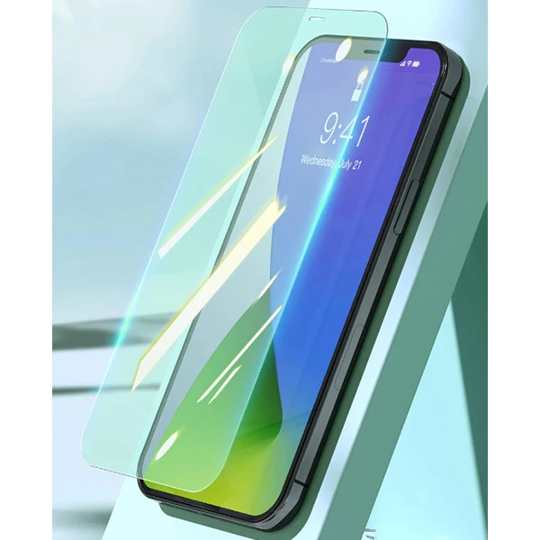 BASEUS İPhone 12 Pro Max 6.7 0.30mm Full Tempered Cam Ekran Koruyucu 2Set Anti-Bluelight-(5775)