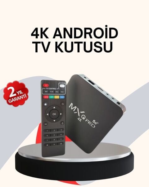 4K Android TV Box – Akıllı Medya Oynatıcı 2GB RAM 16GB Hafıza Wi-Fi Destekli