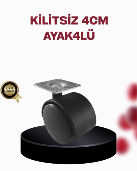 4 cm Döner Ayak Kilitsiz 4 Adet Mobilya ve Sehpa Ayağı