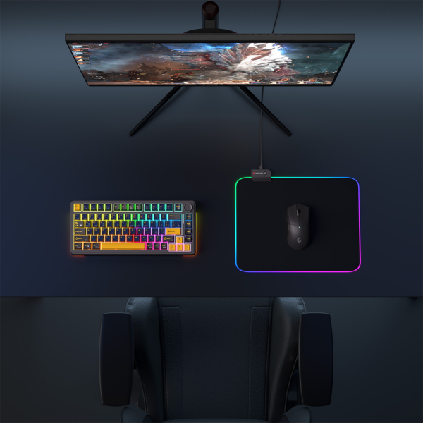 Rampage MP-21 PULSAR M RGB 252x328x3mm RGB Led Gaming MOUSE PAD (Siyah)(1923)