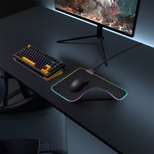 Rampage MP-21 PULSAR M RGB 252x328x3mm RGB Led Gaming MOUSE PAD (Siyah)(1923)