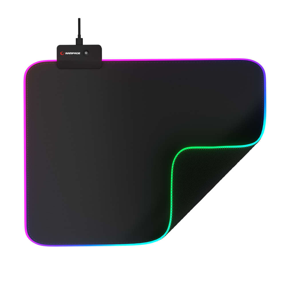 Rampage MP-23 BLITZ M RGB 252x328x3mm RGB Led Gaming MOUSE PAD (Siyah)(1923)