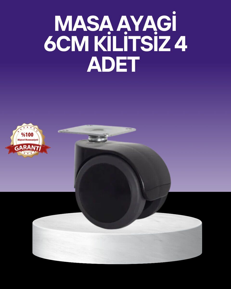 Çok Amaçlı Kilitsiz Masa Ayağı Tekerleği 6 cm