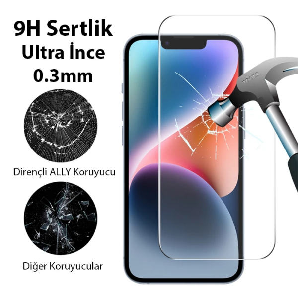 Ally iPhone 15 Full HD Tempered Kırılmaz Cam Ekran Koruyucu-(5775)