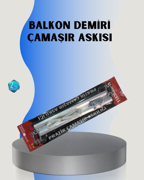 25x60 Balkon Askılığı Kare Demir Uyumlu Hava Dayanıklı Çamaşır Askısı
