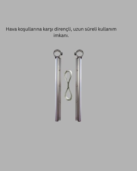 25x60 Balkon Askılığı Kare Demir Uyumlu Hava Dayanıklı Çamaşır Askısı