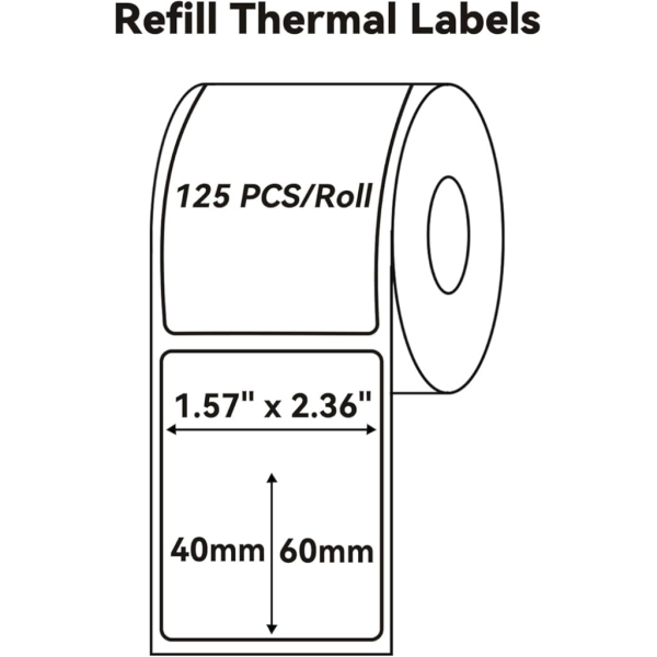 NIIMBOT T40 Etiket 40mm x 60mm 125 adet Şeffaf  (B1B21SB3S)(1923)