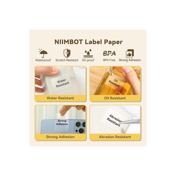 NIIMBOT T40 Etiket 40mm x 60mm 125 adet Şeffaf  (B1B21SB3S)(1923)