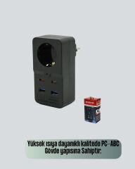 Termal Korumalı Priz Otomatik Çocuk Kilidi 4 USB Type C