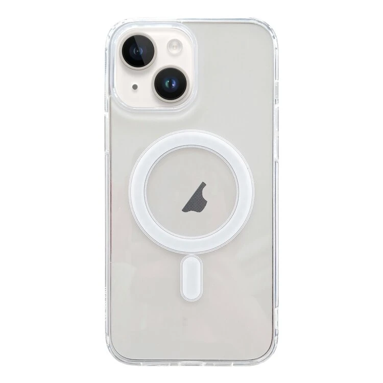 ALLY iPhone 15 Plus Magsafe Uyumlu Manyetik Şeffaf Silikon Kılıf-(5775)