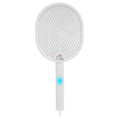 ASONIC AS-A26 Beyaz 3000V Raket Tipi UV Mor Işıklı 1200mAh Bataryalı Şarj Edilebilir Katlanabilir Sinek Öldürücü(1923)