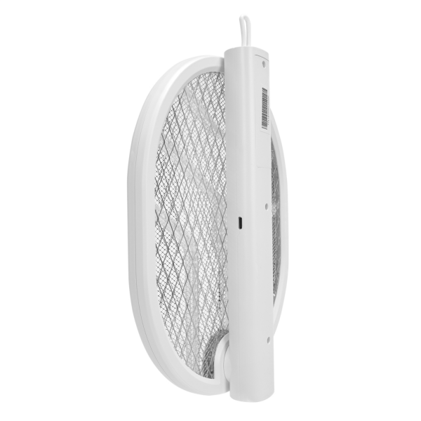 ASONIC AS-A26 Beyaz 3000V Raket Tipi UV Mor Işıklı 1200mAh Bataryalı Şarj Edilebilir Katlanabilir Sinek Öldürücü(1923)