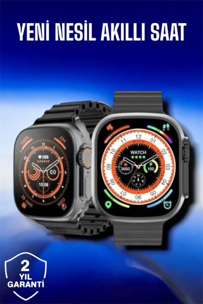 45 MM Gri Kasa Ultra Akıllı Saat Sesli Görüşme Sağlık Takibi Suya Dayanıklı