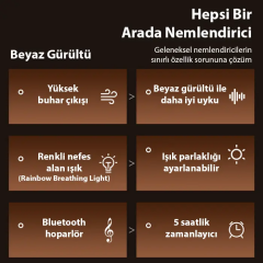 Ezere A14 Bluetooth Hoparlörlü Alev Efektli 8 Sesli Renkli Alev Görünümlü Aromaterapi Difüzörü Ultrasonik Hava Nemlendici-(5775)