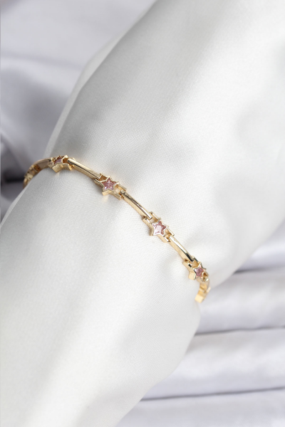 Yıldız Model Gold Renk Pirinç Bileklik 5886