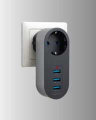 2500W Güç Destekli Akım Korumalı Priz – 3 USB Çıkışlı