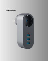 2500W Güç Destekli Akım Korumalı Priz – 3 USB Çıkışlı
