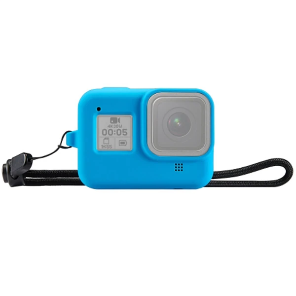PULUZ PU428B GoPro HERO8 İçin Silikon Koruma Kılıfı+Wrist Strap-(5775)