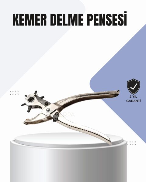 Kemer Delme Pensesi Çok Amaçlı 6 Farklı Delik Boyu Ayarlı Deri Delme Aleti