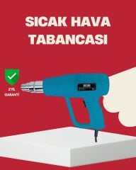2 Kademeli Güçlü Sıcak Hava Tabancası 380° – 500° Isı Ayarı