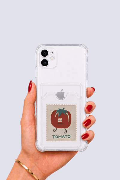 iPhone 11 Kartlıklı Tomato Desenli Kılıf