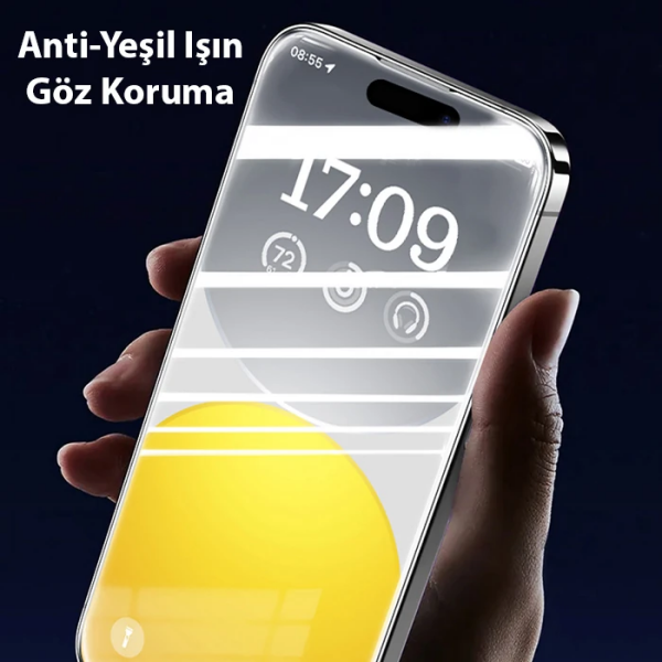 Baseus Schott iPhone 15 Pro Full Koruma Eye-Protection Tempered Cam Ekran Koruyucu-(5775)