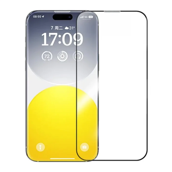 Baseus iPhone 15 Pro HD Tempered Full Koruma Cam Ekran Koruyucu-(5775)