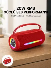 USB/SD/AUX Girişli Hoparlör – 10 W × 2 Çift Sürücü