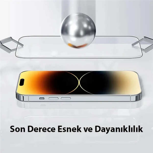 Baseus Corning iPhone 15 Plus Full Koruma Eye-Protection Tempered Cam Ekran Koruyucu-(5775)