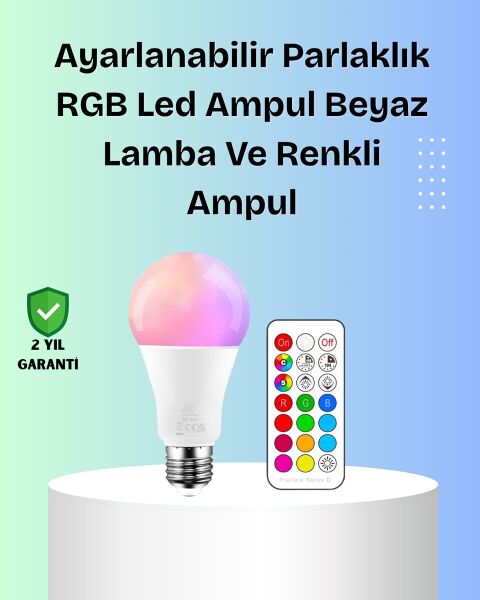 RGBW Teknolojili Akıllı LED Ampul Zamanlayıcılı