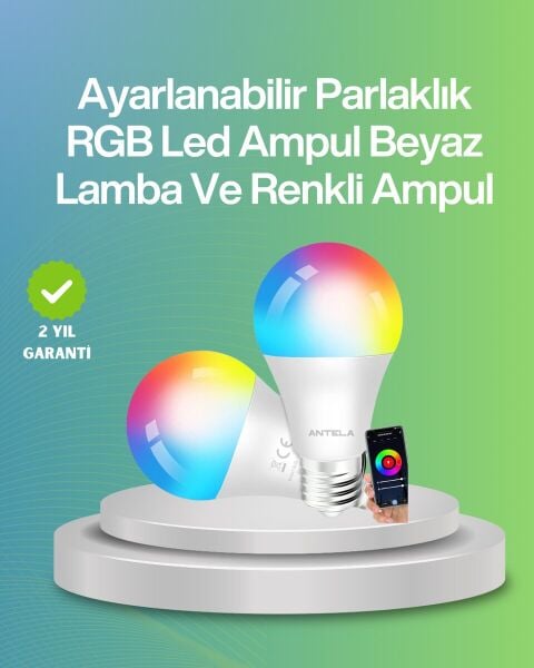 9 Watt Beyaz Işık ve Renk Ayarlı Akıllı LED Ampul