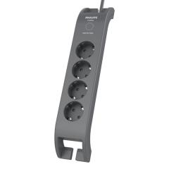 PHILIPS SPN3140A/62 4 Soket Akım Korumalı Priz 900 Joules 2Mt Kablo (Gri)(1923)