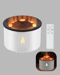 Alev Efektli Buhar Makinesi – Aromaterapi Nemlendirme ve Işık Modlu Tasarım Yeni Nesil